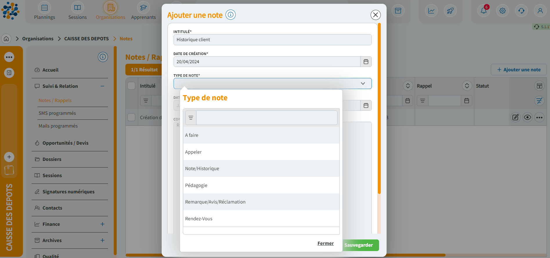 Gestion commerciale organisme de formation